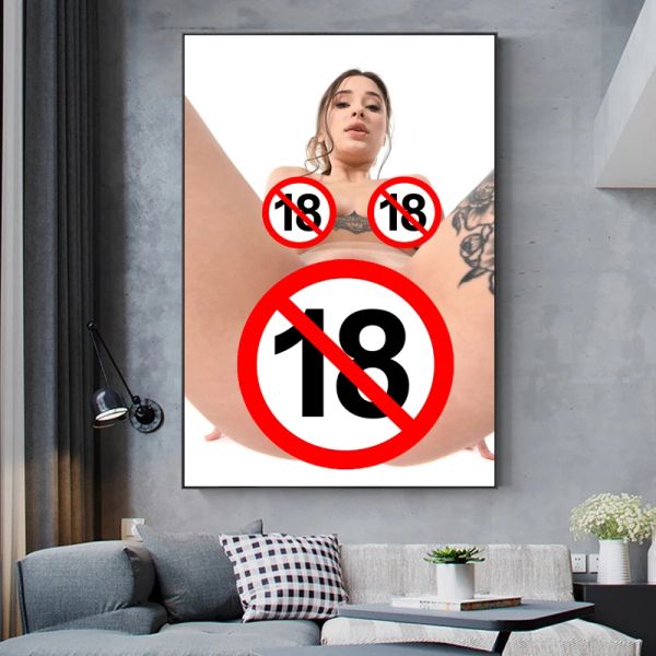 Modelo para adultos Liya Plata Strip erótica y muestra grandes pósters de tetas y estampados Pintura de lienzo Arte de pared para la sala de estar en el hogar Decoración de la sala de estar