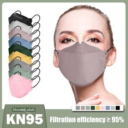 Volwassen Morandi Color KN95 Masker Wegwerp stofbestendige beschermende vis-type 4-laags gezichtsmaskers