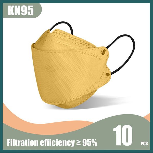 Masque adulte Morandi couleur KN95 masques de protection jetables anti-poussière de type poisson à 4 couches