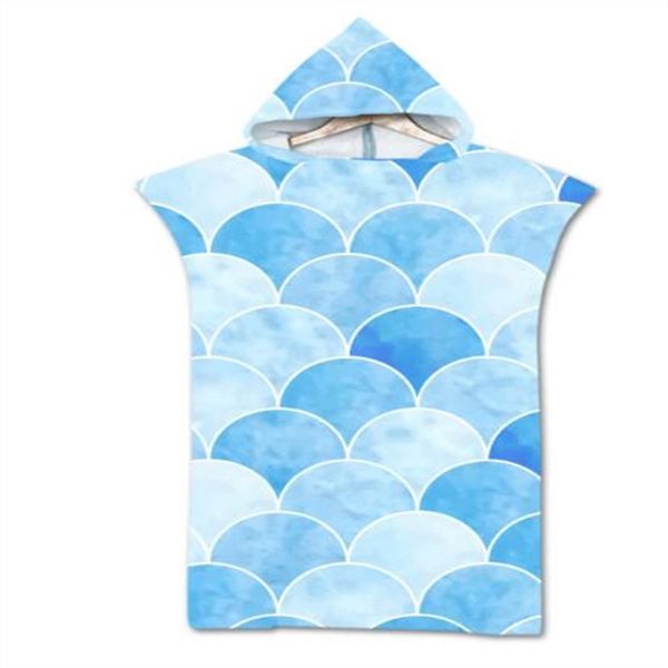 Adulte New Digital Printing Fish Scale Microfiber Beach Tail Changer Robe Robe Sède à cagoule à séchage serviette de bain Swimming Nimation Beach