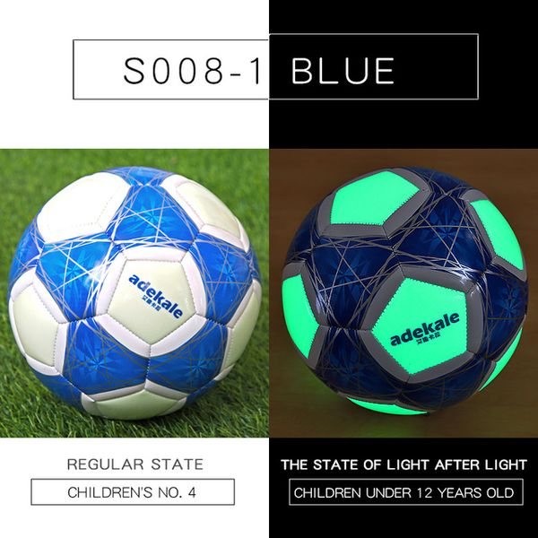 Adulte N° 5 Enfant N° 4 Football Fluorescent Standard Match Training Ballon de Football Rougeoyant