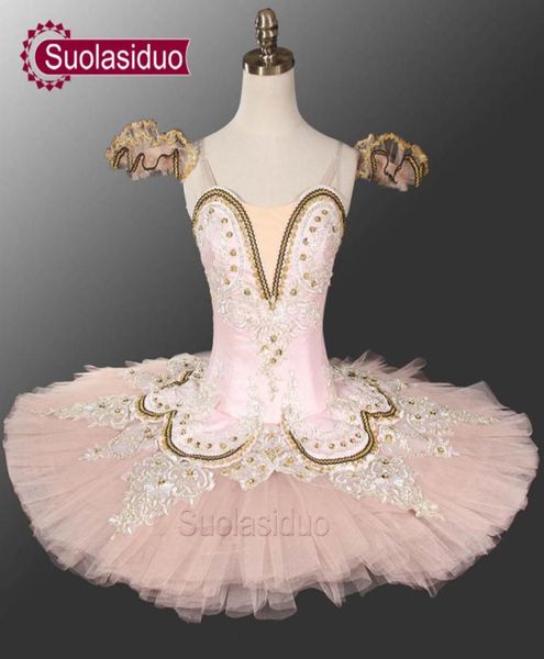 Tutú de Ballet rosa para adultos, Ropa de baile profesional para escenario, traje de actuación de Ballet clásico azul y blanco personalizado SD00289273959