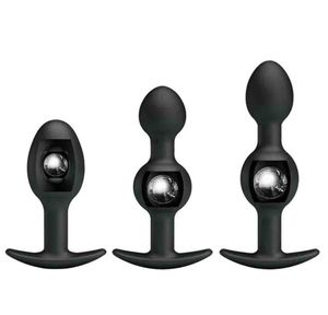 Pleasage adulte 3 Modèle anal perles Silicone Butt Ball Metal Ball Inside Sex Products For Couple Anus Muscles Muscles Trainer8839630