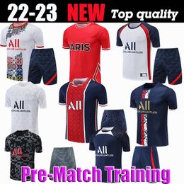 Entraînement d'avant-match pour adultes MBAPPE HAKIMI PLAYER # 30 maillot de football SERGIO RAMOS Maillots de football 2023 2024 MARQUINHOS VERRATTI pSGS hommes chemise uniformes maillot foot