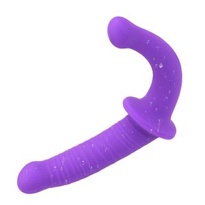 Produit adulte Masturbation féminine Flexible Double godes Double tête de pénis gode ceinture jouets sexuels pour lesbiennes long gode pénis 240226