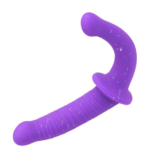 Producto para adultos Masturbación femenina Consoladores dobles flexibles Cabeza de pene doble Consolador con correa Juguetes sexuales para lesbianas Consolador largo Pene 240126