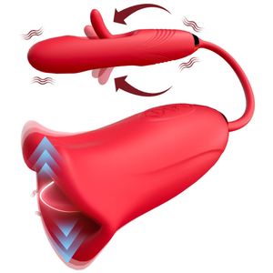 Volwassen product vibrator tong likken seks speelgoed voor vrouwen gspot vagina clit sucker pijpbeurt orale clitoris stimulator tepel orgasme 240312