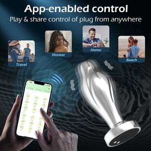 Produits pour adultes Bluetooth App Anal Plug Vibromasseur Télécommande sans fil Butt Plug Prostate Massager Anal Trainer Sex Toys pour Femmes Hommes Adulte 230316