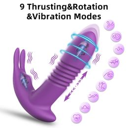 Producten voor volwassenen Bluetooth stuwkracht Vibrator voor vrouwen App Roterende telescopische dildo afstandsbediening G Spot Massage Clitoris Stimulator Sex Toy 230316