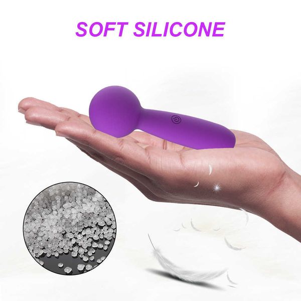 Produits pour adultes Mini bâton de massage électrique Vibration à plusieurs vitesses Av Baguette magique Vibromasseur g Spot Orgasme Gode Stimulation du clitoris Sex Toys pour femmes 230316