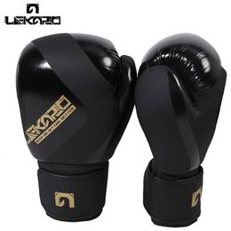 Glants de formation de boxe de 12oz pour adultes Gants de boxe élastique Pu Muay Thai Sanda Gants de combat pour hommes et femmes Lekaro 240528