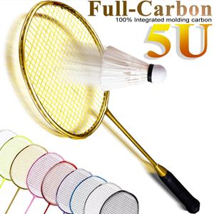 Adulte Professional Full Carbon Badminton Racket Light Training 5UG4 à la fois la glue à la main de chaîne offensive et défensive 1 PCS 240516