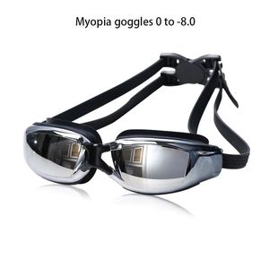 Volwassen professionele bijziendheid zwemglazen verstelbare HD Anti Fog Diopter Electroplate Goggles -apparatuur 240416