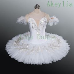 Adulte professionnel blanc Swan Lake Variation Raymonda filles Ballet Tutu femmes personnalisé blanc poupée plateau crêpe Tutu pour les femmes Han234w