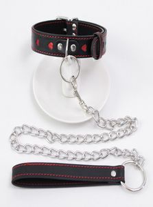 Volwassen rode hartkraag seksspeeltjes voor koppels bdsm bondage verstelbare beperkingen voor vrouwen erotische spike klinkneld Buckle Choker Y2011188811913