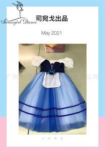 Adulte bleu Royal La fille mal gardée Variation robe de Ballet professionnel Costumes enfant Coppelia sur mesure BT4040