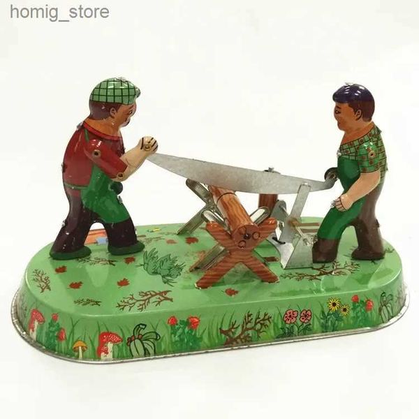 Série adulte de style rétro Toys en métal scies de bois de bois des horloges mécaniques modèles de jouets cadeaux y240416 y240416