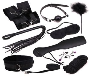 Kit de bondage sexuel adulte 10 pcSset bdsm jeux fétiche jouets à main whip corde les yeux bands sexe toys pour couples jouets érotiques j1905259129967