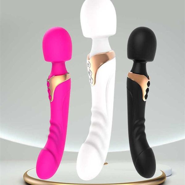 Juguetes sexuales para adultos para mujeres 10 modos Vibrador de cabeza única Juguetes sexuales para mujeres Nuevo Choque de silicona Av Stick Aparato de masturbación Masaje suave