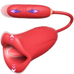 Volwassen Speeltjes Voor Vrouwen Rose Vibrator Speelgoed Stak Telescopische Zuigen Dildo Ei Vrouwelijke Tong Likken G-spot Tepel Clit stimulatie Sex Vrouwen