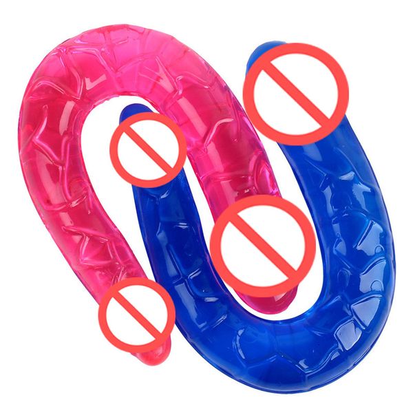 Jouets sexuels pour adultes, vente en gros, masturbation féminine, godes double tête en Silicone, pénis Long et doux pour femmes