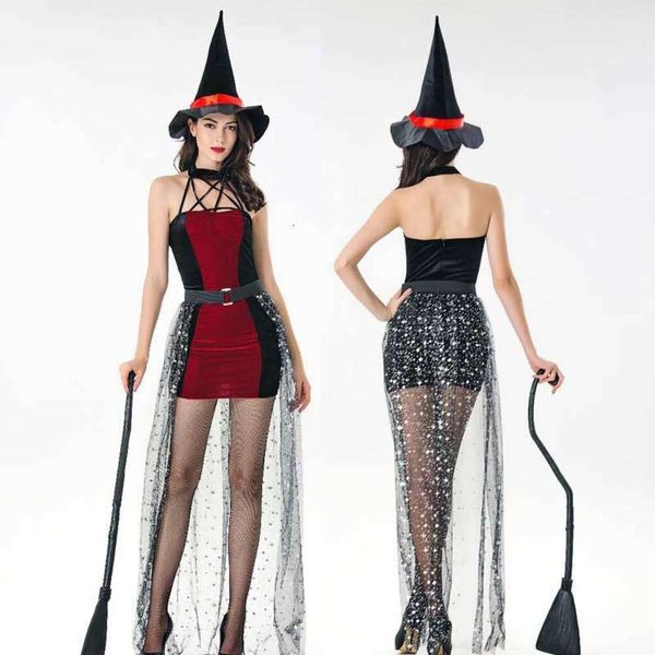 Costume de sorcière Vampire Sexy pour adultes, robe fantaisie de Cosplay pour Halloween, spectacle sur scène, pour femmes