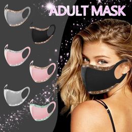 Volwassen glanzende maskers solide kant beschermende gezicht masker mode Earloop vrouwelijke mond cover vrouwen outdoor stofdicht ademend masker LSK1801