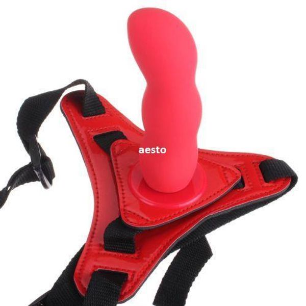 Productos de juguetes para adultos Correa de silicona para adultos en consolador Dong Bondage Gear Anal Butt Plug masajeador de próstata # D281