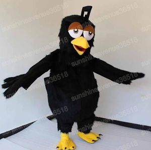 Volwassen grootte Zwarte vogel mascotte kostuum cartoon thema karakter carnaval unisex halloween carnaval volwassenen verjaardagsfeestje fancy outfit voor mannen vrouwen