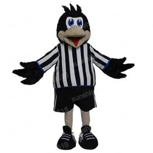 Costume de mascotte de corbeau noir de taille adulte, personnage de thème de dessin animé, carnaval unisexe, fête d'anniversaire d'Halloween, tenue d'extérieur fantaisie pour hommes et femmes