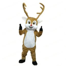 Taille adulte Brown Deer Mascot Costumes Cartoon Character tenue Teship Carnival Adults Size Halloween Christmas Party Carnival Robe Costumes pour hommes Femmes