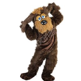 Taille adulte brun long chien velu chien mascotte costumes de dessin animé costume de fantaisie pour le thème animal adulte mascotte carnaval costume halloween sophispe déguisé