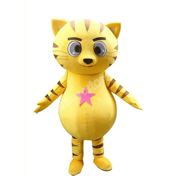 Costume de mascotte de chat de taille adulte, vêtements de performance de carnaval, accessoires complets du corps, costume en peluche