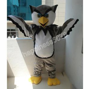 Volwassen maat Leuke grijze uil mascottekostuums Stripfiguur Outfit Pak Carnaval Volwassenen Maat Halloween Kerstfeest Carnaval Jurk past