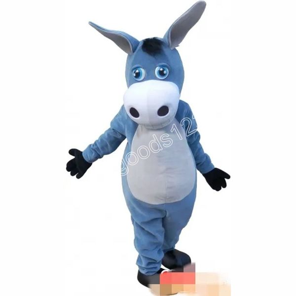 Costumes de mascotte d'âne de taille adulte Halloween robe de soirée fantaisie personnage de dessin animé carnaval publicité de Noël tenue de costume de fête d'anniversaire