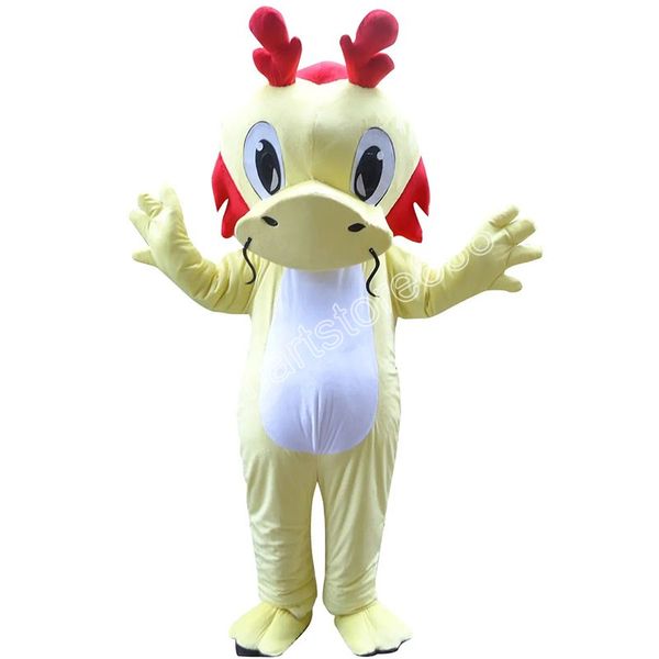 Costume de mascotte de Dragon de taille adulte, vêtements de performance de carnaval, accessoires complets du corps, costume en peluche