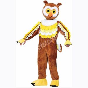 Taille adulte Fluffy Owl Costumes de mascotte Thème animé Mascotte de dessin animé Personnage Halloween Carnaval Costume de fête