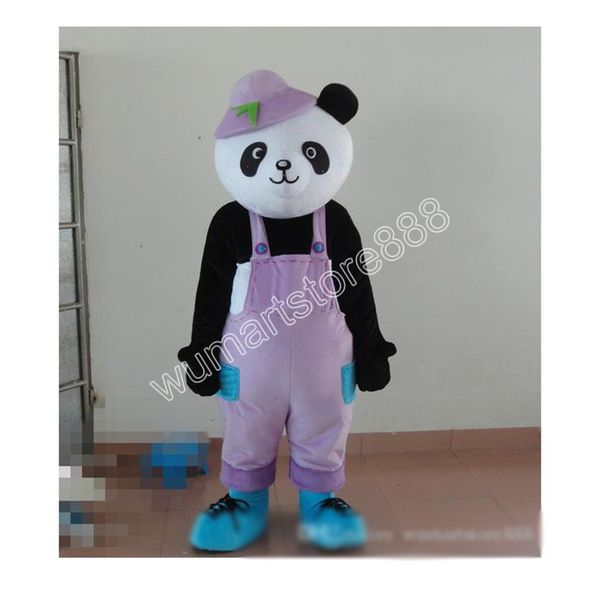 Tamaño adulto Disfraces de la mascota del oso panda gigante Tema animado Personaje de mascota de dibujos animados Disfraz de fiesta de carnaval de Halloween