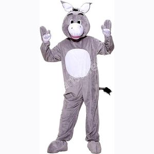 Costumes de mascotte d'âne gris de taille adulte, thème animé, personnage de dessin animé, Costume de fête de carnaval d'halloween