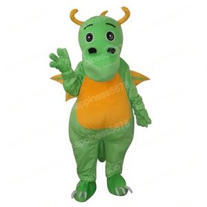 Tamaño de adulto Dinosaurio Verde Mascota traje de caricatura