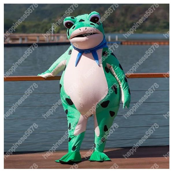Taille adulte Costumes de mascotte de grenouille verte Costume de personnage de dessin animé Carnaval Adultes Taille Halloween Fête de Noël Costumes de carnaval