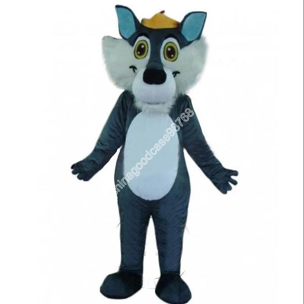 Taille adulte Costume de mascotte de loup gris Halloween Noël Robe de soirée fantaisie Personnage de dessin animé Costume Carnaval Unisexe Adultes Tenue