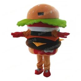 Taille adulte Hamburger Mascot Costume Top Cartoon Anime THEMO