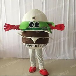 Taille adulte Hamburger Mascot Costume Top Cartoon Anime THEME CARNIVAL ADULTES SIME POURNIQUE ANNIVERSAIRE ANNIVERSAIRE