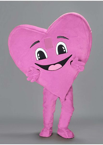 Costume de mascotte de cœur Pinky de haute qualité pour adulte, accessoires de spectacle d'animation de noël et d'halloween