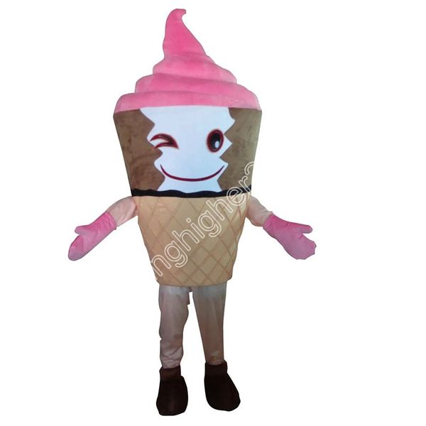 Taille adulte cône de crème glacée mascotte Costume carnaval fête scène Performance déguisement pour hommes femmes Halloween Costume