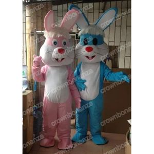 Costumes de mascotte de lapin taille adulte, tenue de personnage de dessin animé d'Halloween, tenue de fête de noël en plein air, vêtements publicitaires promotionnels unisexes