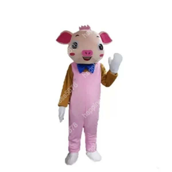 Tamaño adulto Disfraces de mascota de cerdo rosa Traje de personaje de dibujos animados Traje Carnaval Adultos Tamaño Fiesta de Navidad de Halloween Trajes de vestir de carnaval