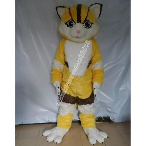 Taille adulte en peluche jaune renard mascotte costume top caricot anime thème du thème carnaval unisexe adultes taille de Noël d'anniversaire de Noël