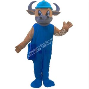 Volwassen maat super schattig bull mascotte kostuum fancy jurk carnival thema fancy jurk